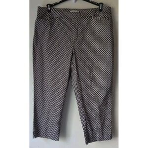 Coldwater Creek Women Natural Fit Capri Crop Pants Size 16 Black/White/Gold